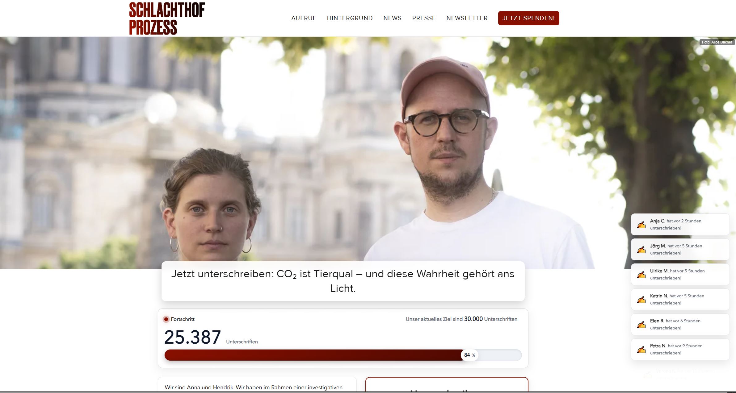 Schlachthofprozess Website